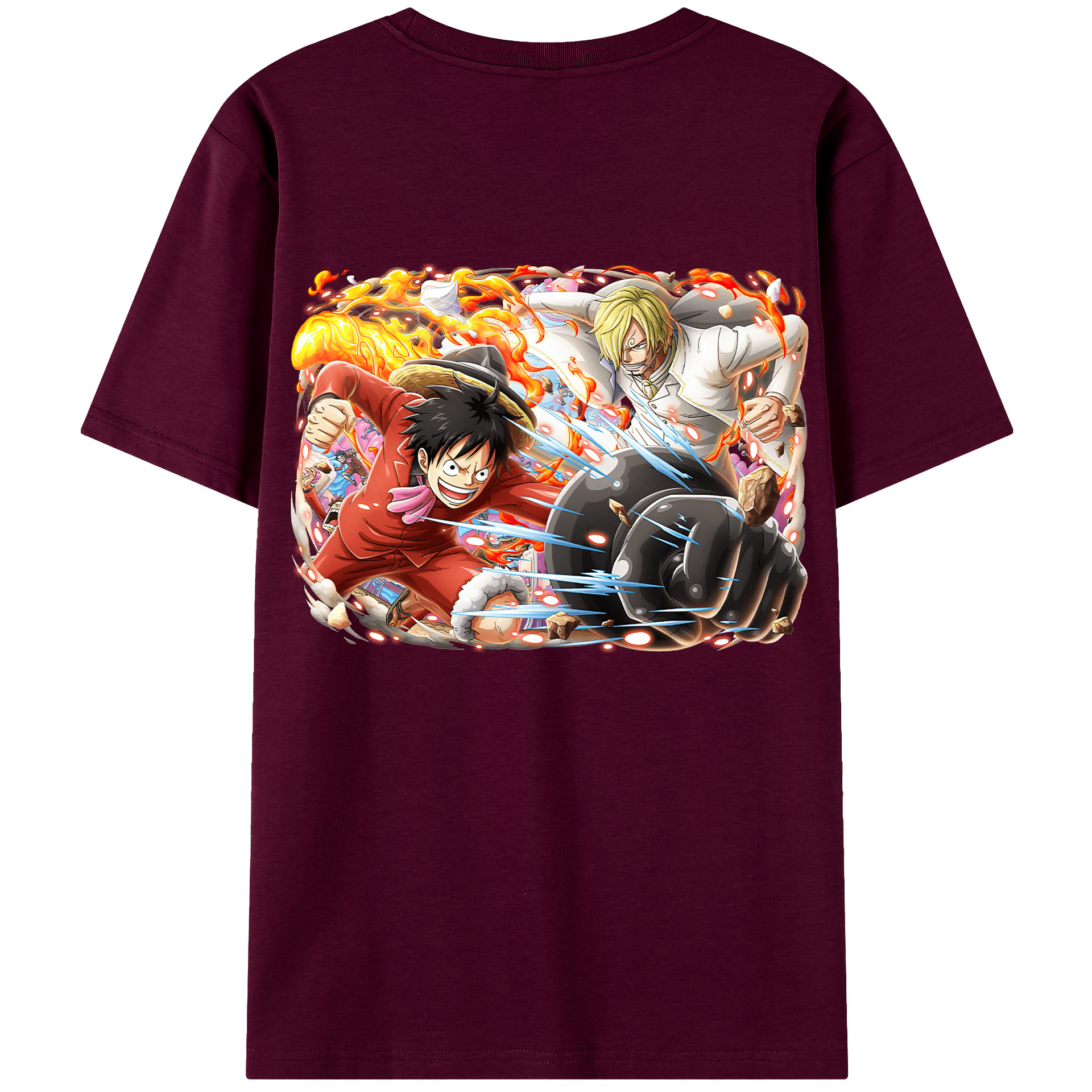 ワンピース モンキー・D・ルフィ ONE PIECE Monkey D. Luffy レディース半袖Tシャツ(バックプリント)